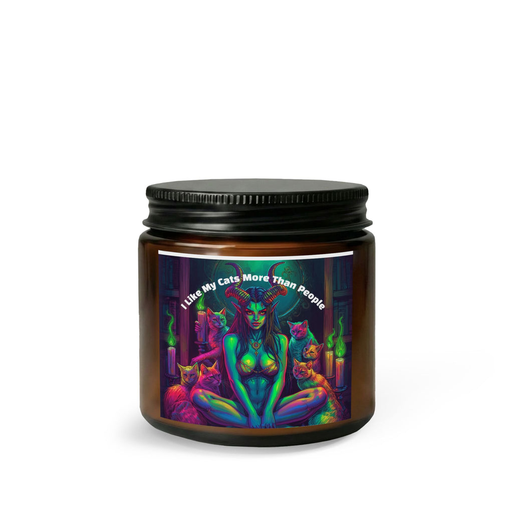 Witchy Candle Kit — “I Like My Cat More Than People” Candle Set with Matches & Wick Trimmer