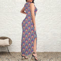 round neck gothic goddess maxi dress 10