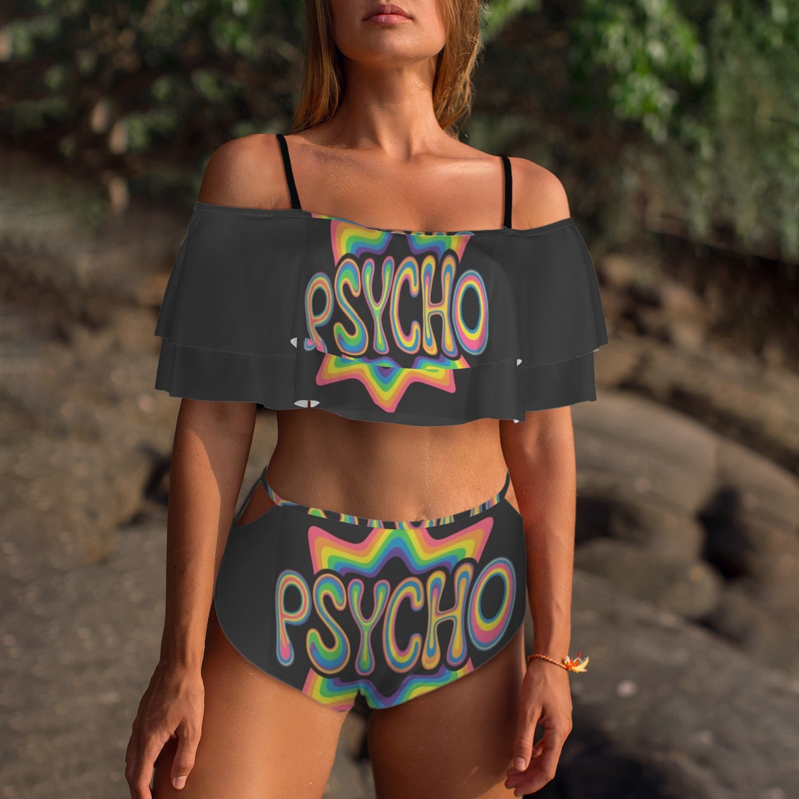 Psycho Print 2 peice swim suit set