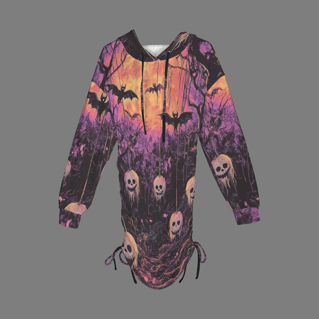 Trippy Graveyard Halloween Gothic Style Hoodie Dress