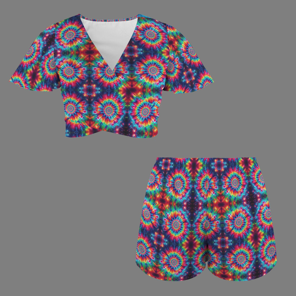 Trippy Tie-Dye 2 peice shorts outfir set