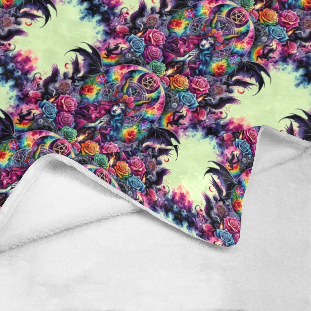 beautiful colorful spooky dark fantasy vibrant demonic tie dye goddess witchcraft watercolor seamles