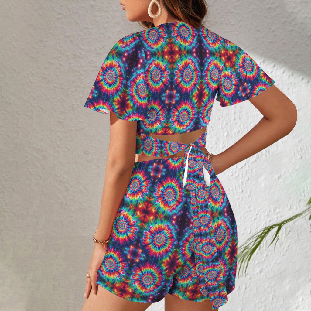 Trippy Tie-Dye 2 peice shorts outfir set