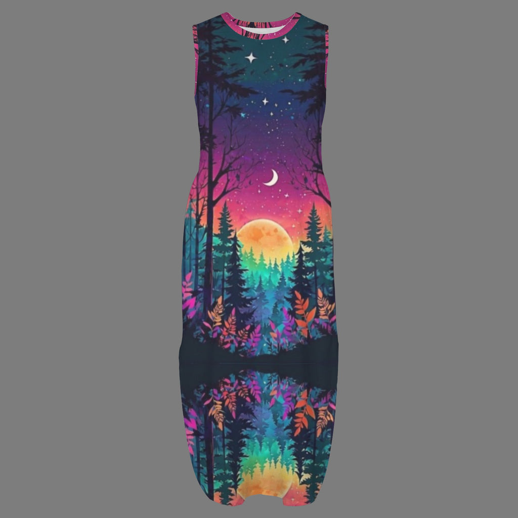round neck gothic goddess maxi dress 7