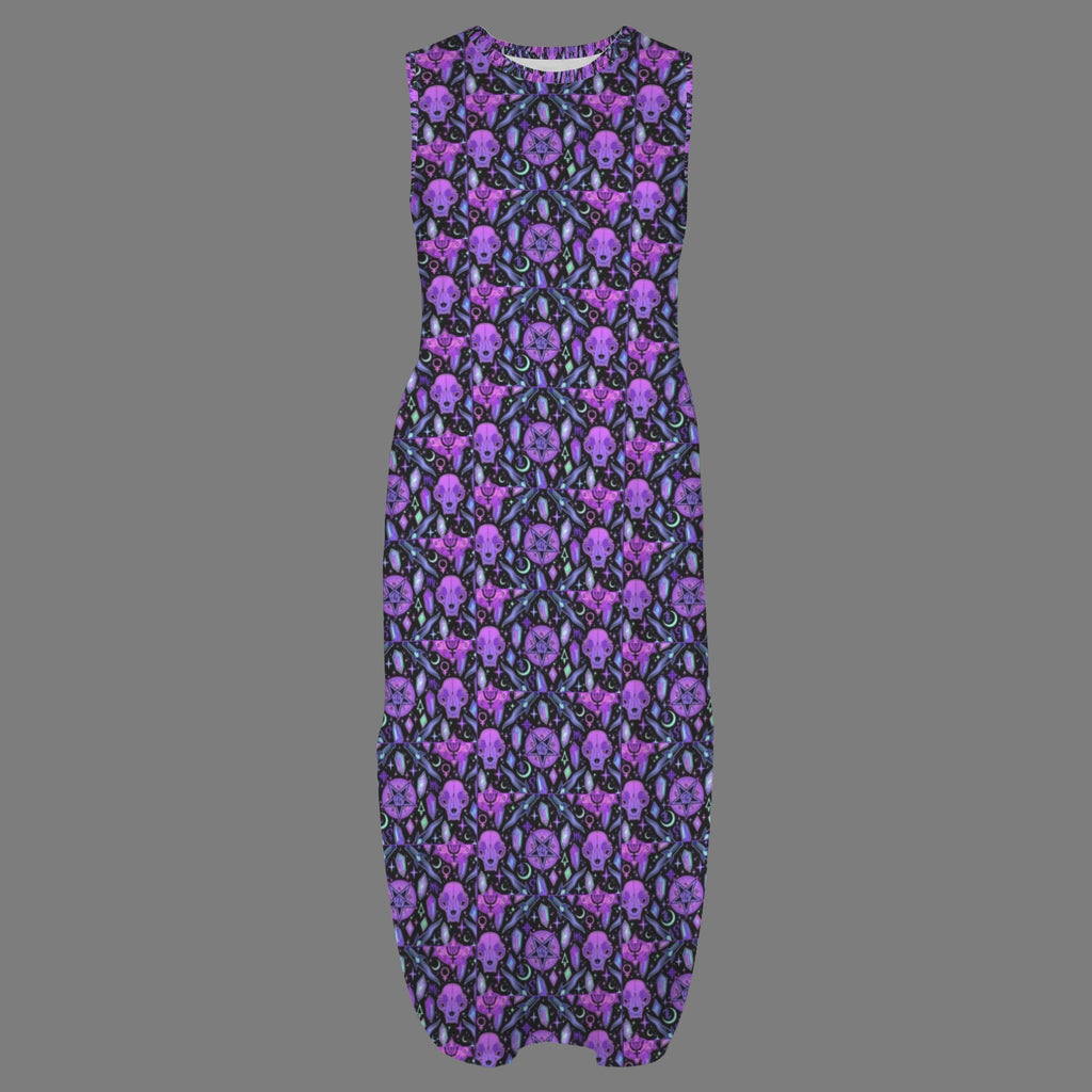 round neck gothic goddess maxi dress 12