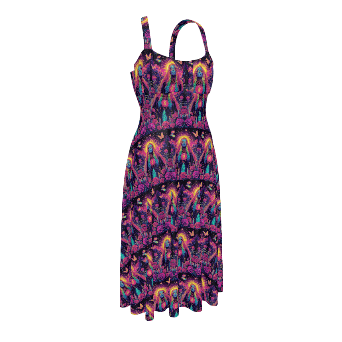 All Over Print Women's Suspender Casual Dress