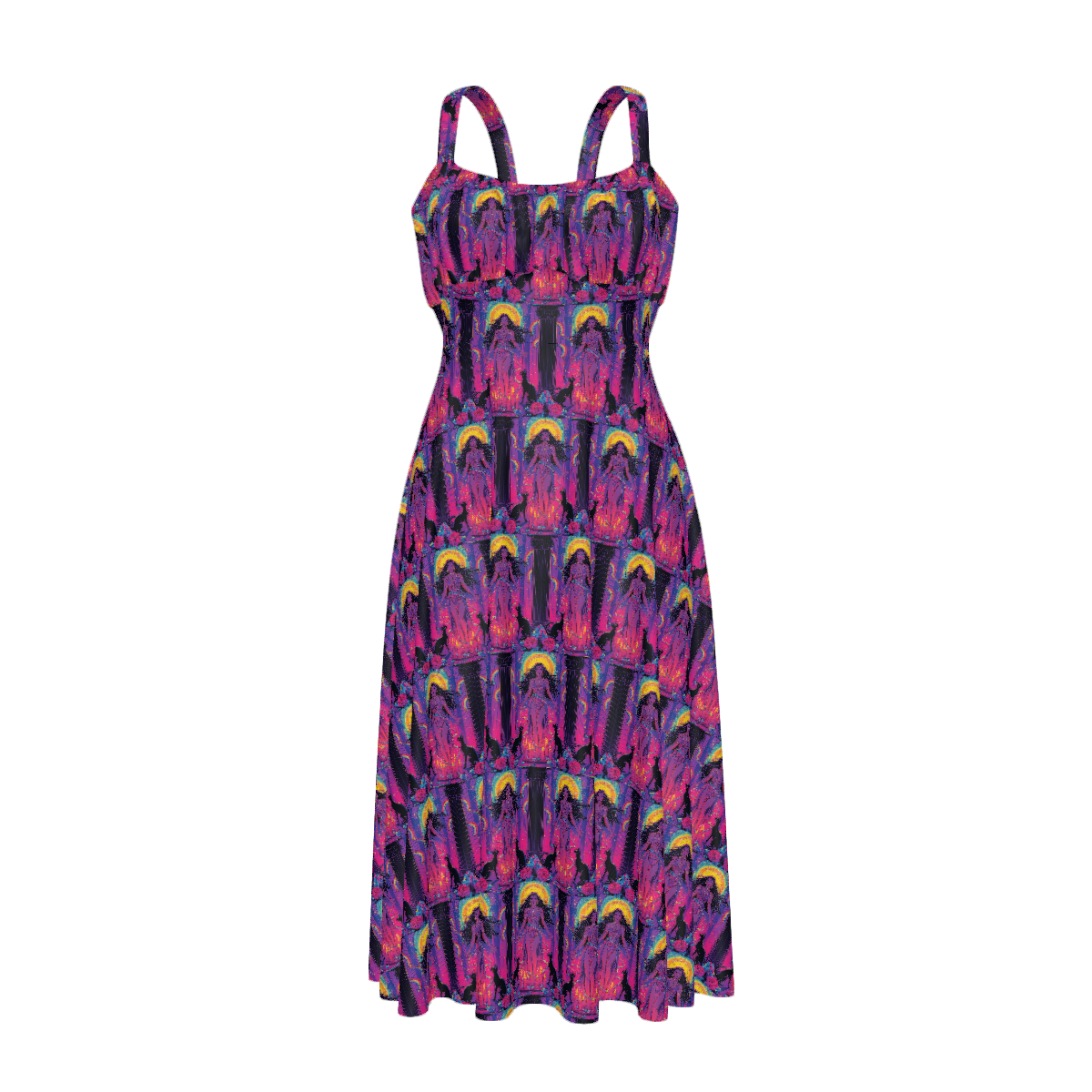 All Over Print Women's Suspender Casual Dress