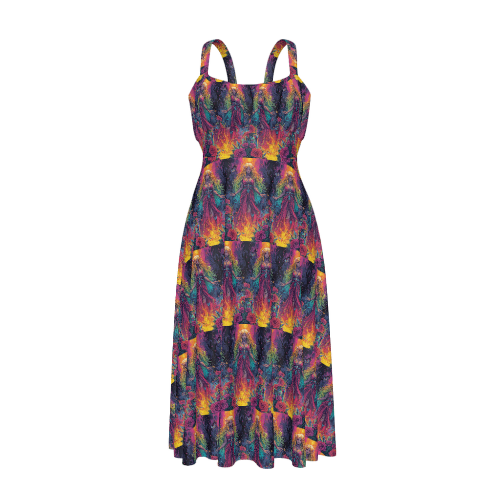 All Over Print Women's Suspender Casual Dress