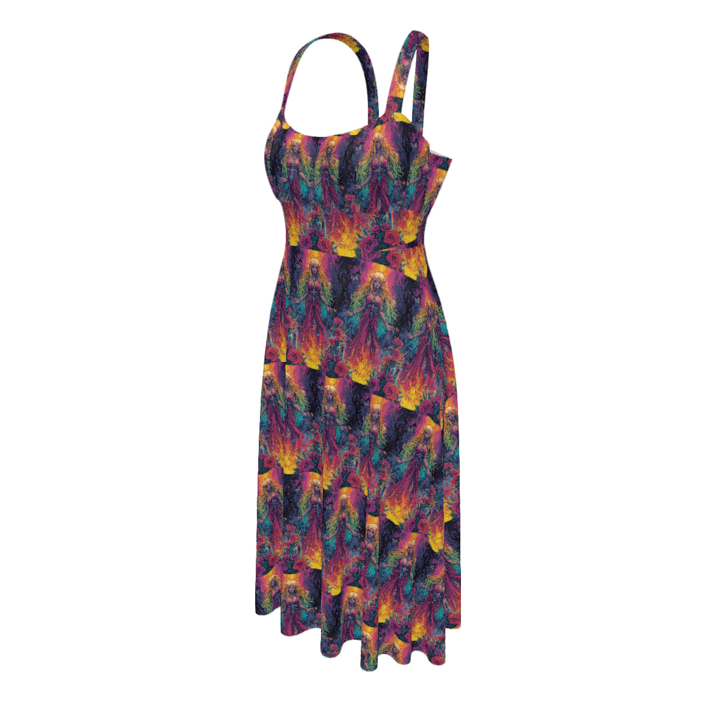 All Over Print Women's Suspender Casual Dress