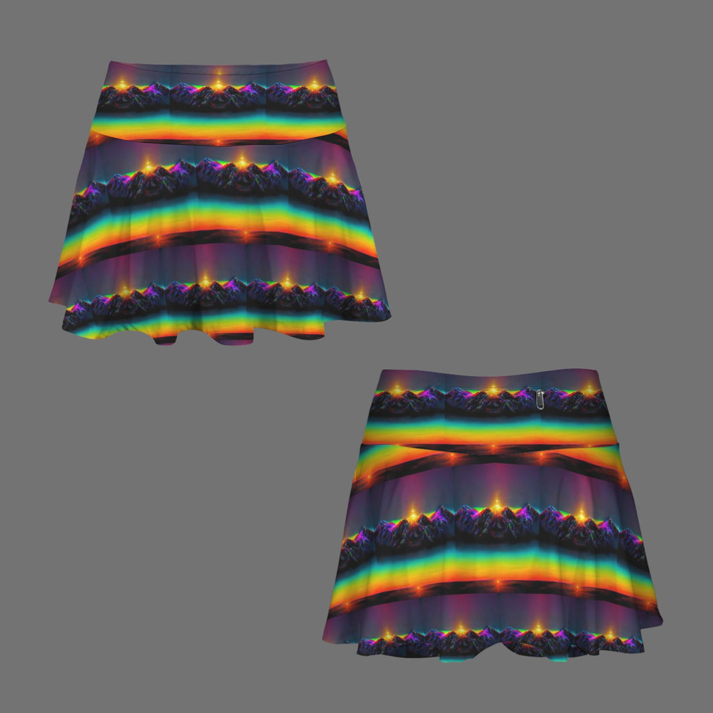 Trippy Cute Pleated Mountain Mini Skort Skirt