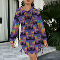Trippy Rainbow Goddess Gothic Style Hoodie Dress 1