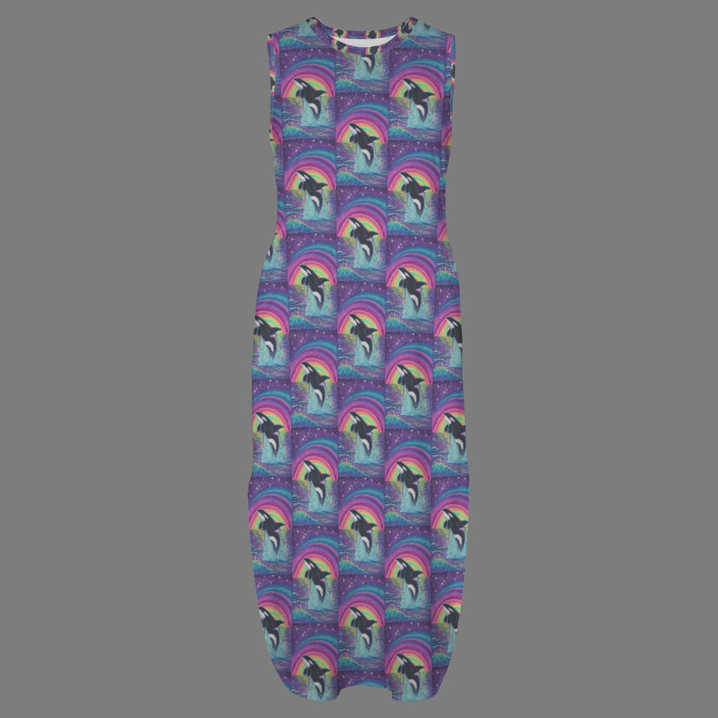 round neck gothic goddess maxi dress 6