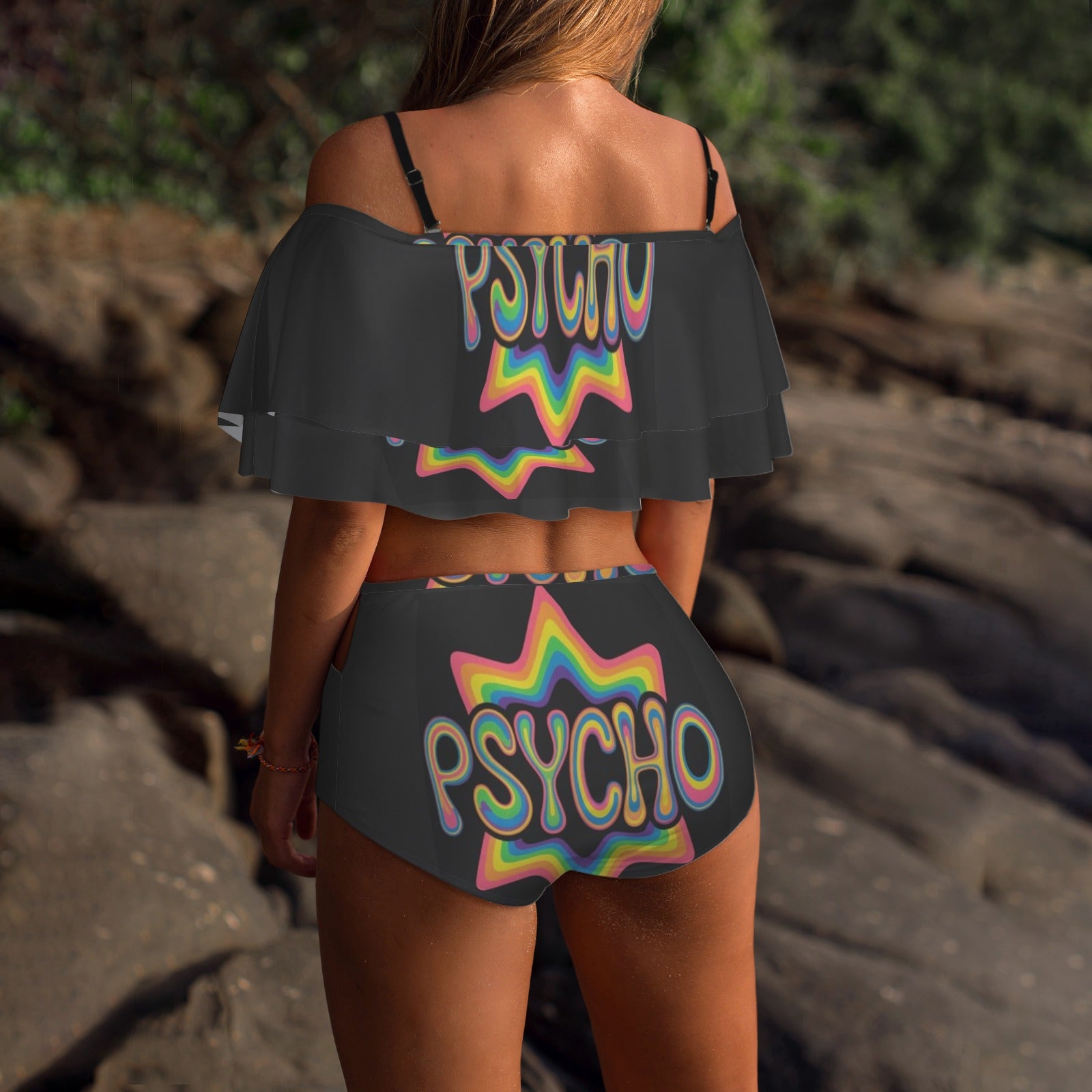 Psycho Print 2 peice swim suit set