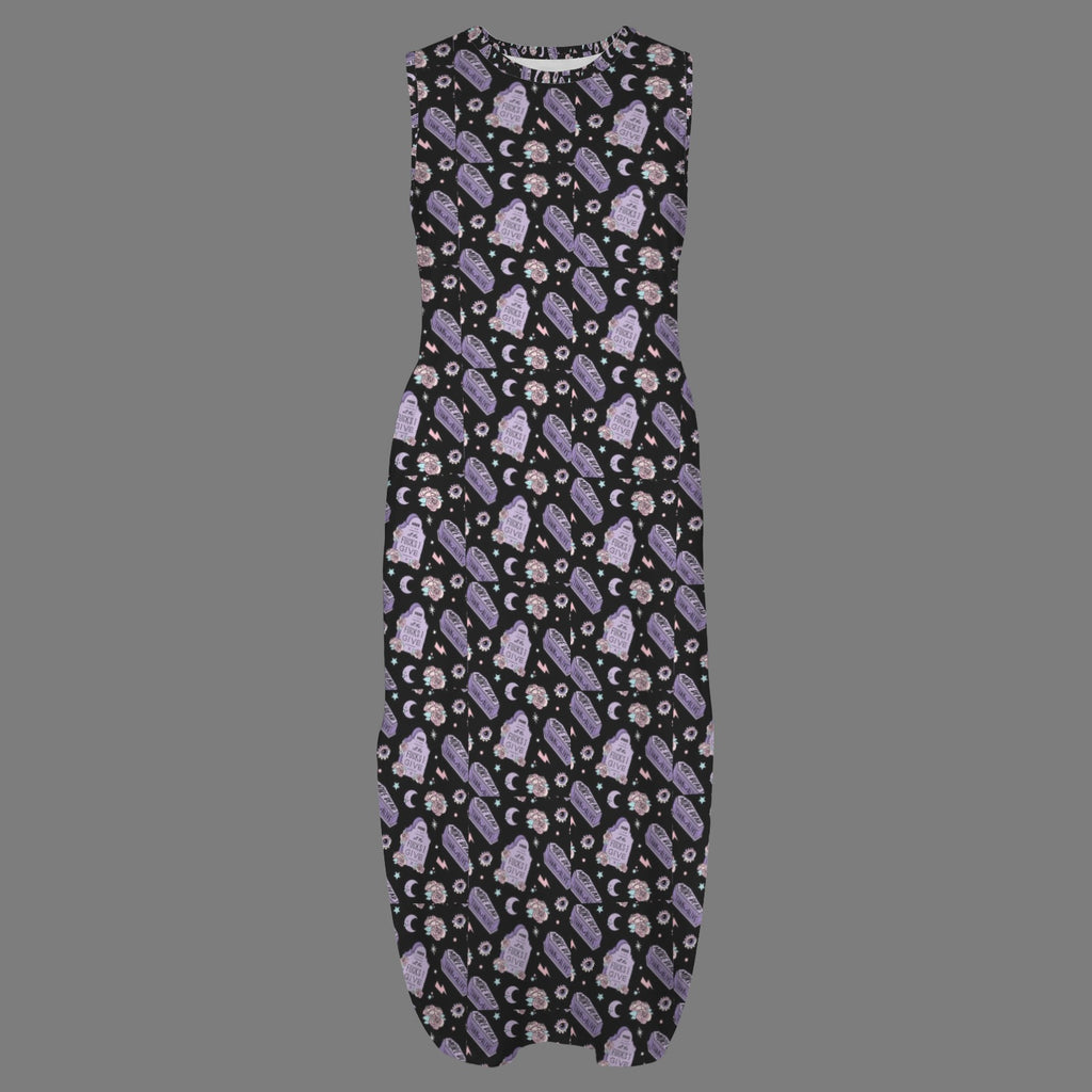round neck gothic goddess maxi dress 11