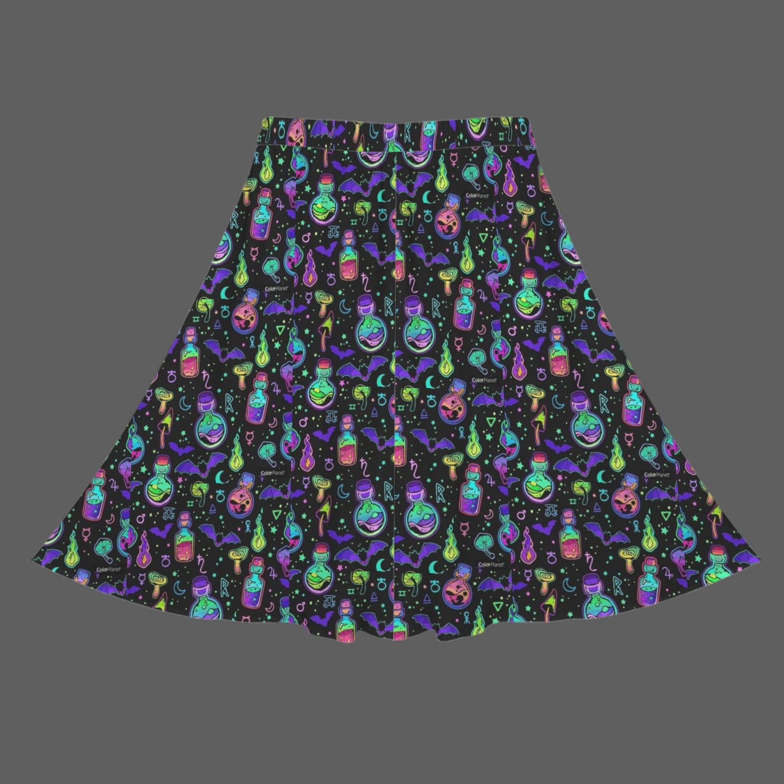 Gothic Witches Potion Print Maxi Skirt