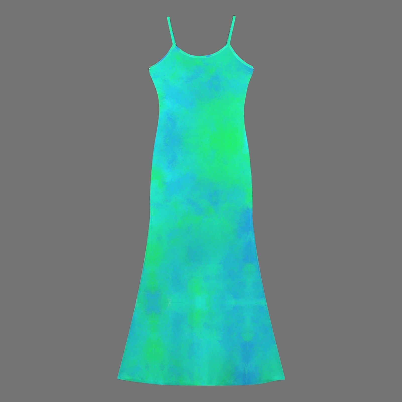 Colorful Trippy print long sleevless slip maxi dress