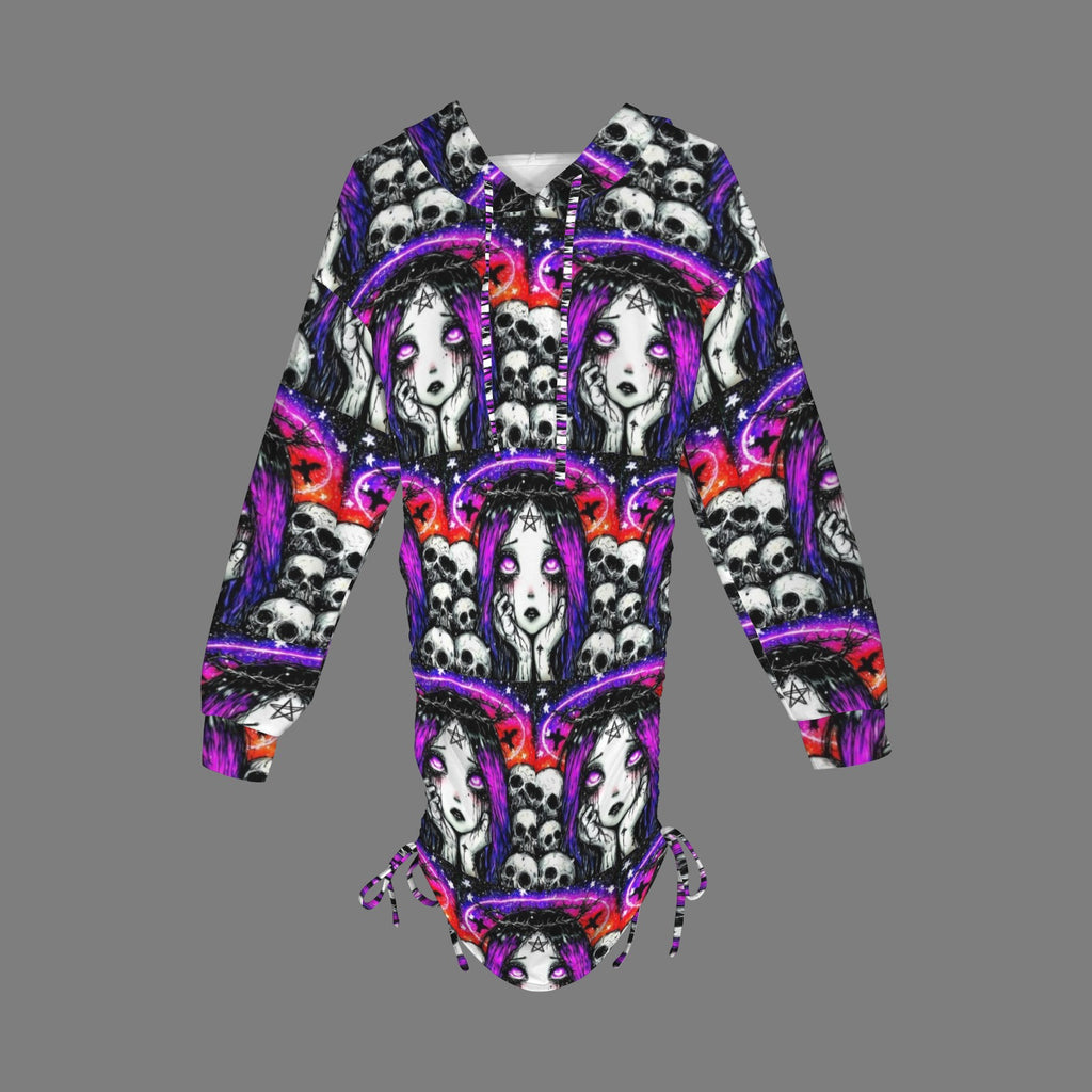 Occult Goddess Gothic Style Hoodie Dress 1