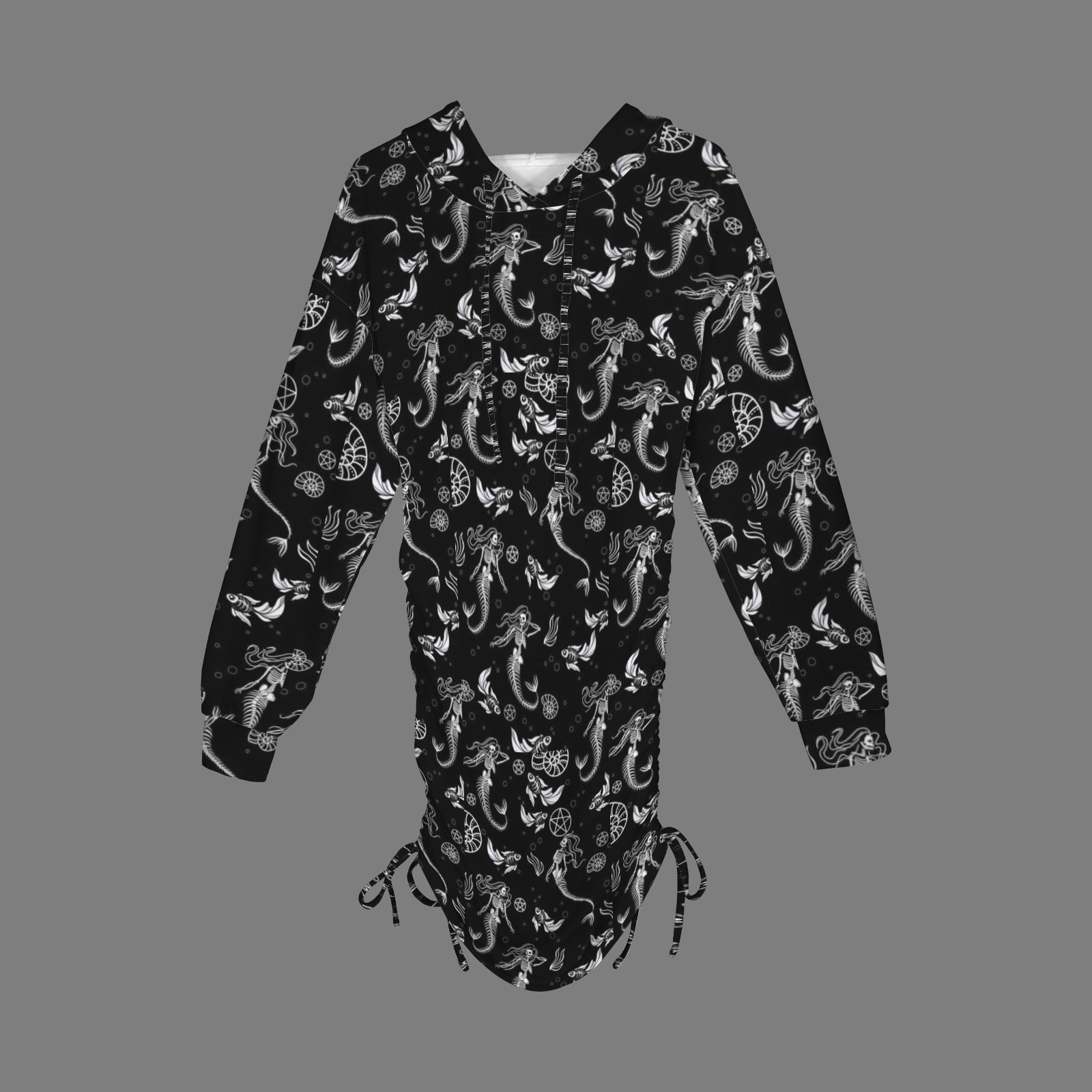 Mermaid Goddess Gothic Style Hoodie Dress