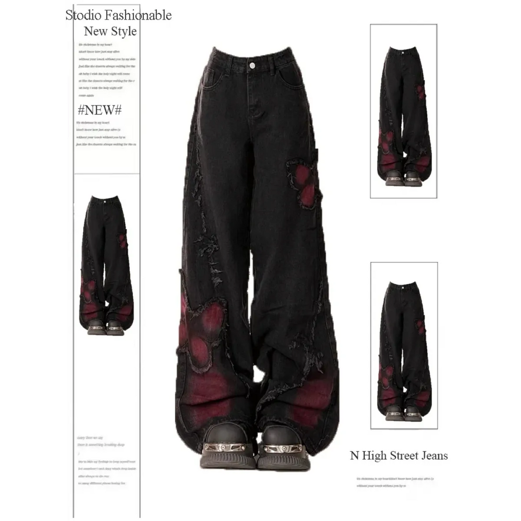 Gothic Baggy Jeans – Y2K Harajuku Grunge Aesthetic